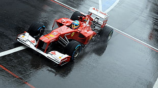 red F1 race car, Ferrari, car, Formula 1, race cars HD wallpaper