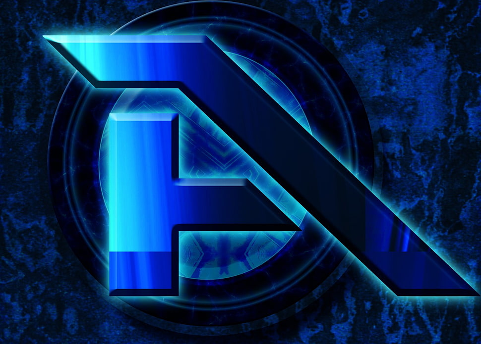 Avengers logo, logo, blue, digital art HD wallpaper