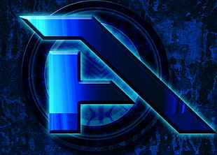 Avengers logo, logo, blue, digital art