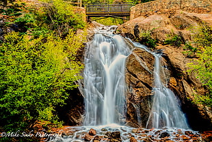 waterfall near trees during daytime, colorado springs