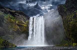 waterfall photo shot during daytime HD wallpaper