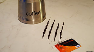 grind coffee, coffee, drugs, credit cards, Viktor Palmer HD wallpaper