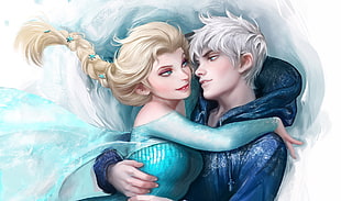 Disney Frozen Elsa and Jack Frost wallpaper