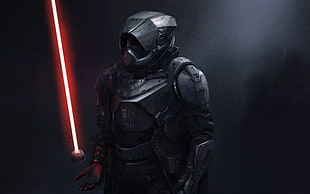 person wearing black suit illustration, Star Wars, artwork, Sith