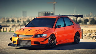 orange sedan