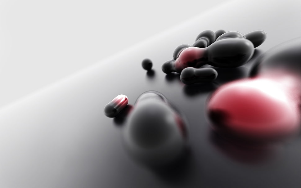 black and red bead illustration HD wallpaper