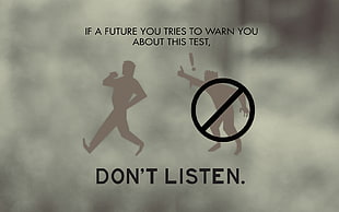 don't listen poster, Portal (game) HD wallpaper