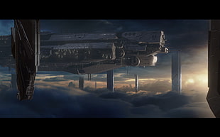 black and gray car engine bay, Halo, Halo 4, UNSC Infinity, video games HD wallpaper