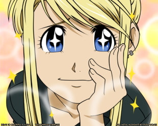 female yellow anime character illustration