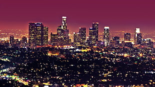 city of lights, cityscape, skyscraper, Los Angeles HD wallpaper