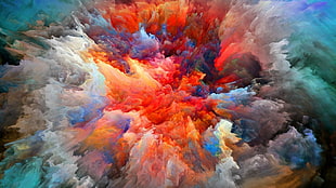 blast powders painting, digital art, colorful