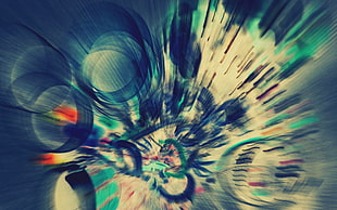green, white, and black abstract painting HD wallpaper
