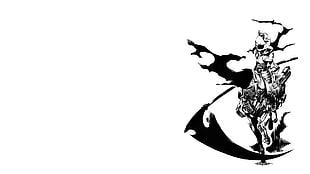 black and white horse and skeleton wallpaper, Durarara!!, Celty Sturluson, anime