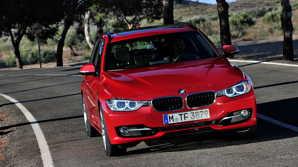 red BMW SUV, BMW 3, red cars, vehicle, road HD wallpaper