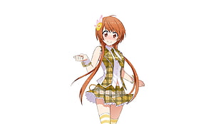 brown haired female schoolgirl anime character HD wallpaper