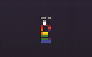 black and yellow Minecraft game, simple background, album covers, Coldplay, X&Y (Album)