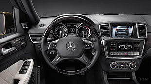 black Mercedes-Benz car dashboard, car