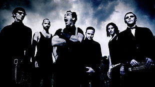 six men wearing black dress and suit jacket