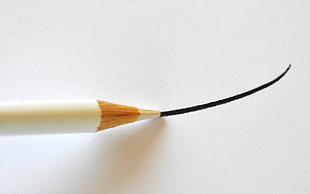 white and brown LED pencil, minimalism, white background, pencils, drawing