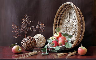 bunch of fruits out of the basket