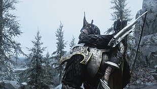black and white horse painting, The Elder Scrolls V: Skyrim, Khajiit, video games
