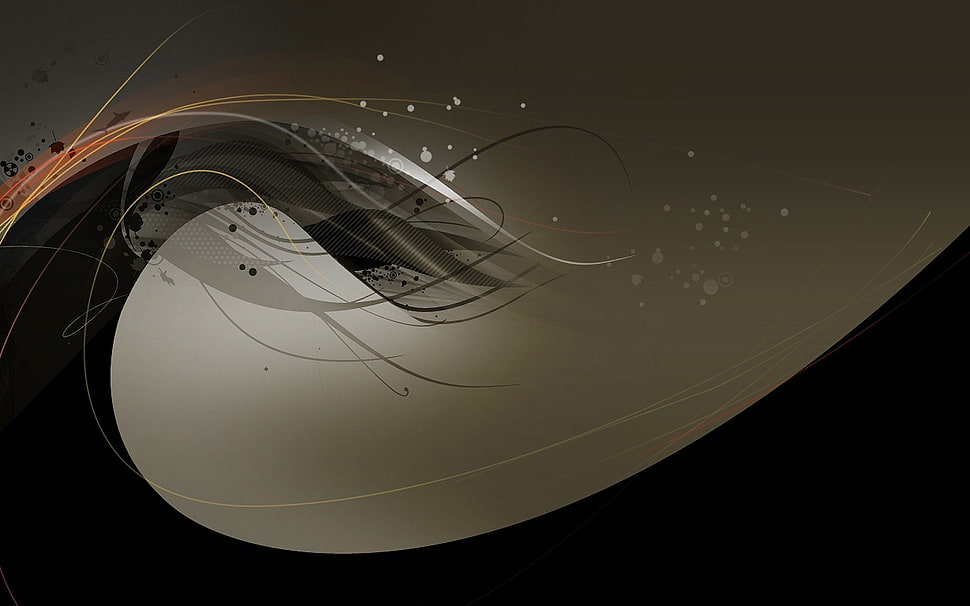 black and gray wave digital wallpaper, abstract HD wallpaper