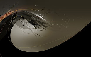 black and gray wave digital wallpaper, abstract