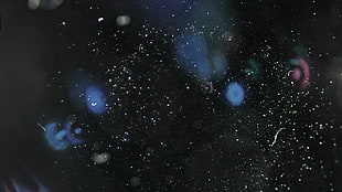galaxy digital wallpaper, rain, water