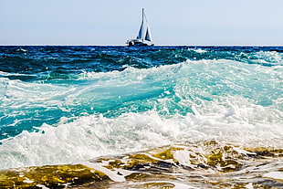 splash of water, Sea, Boat, Surf