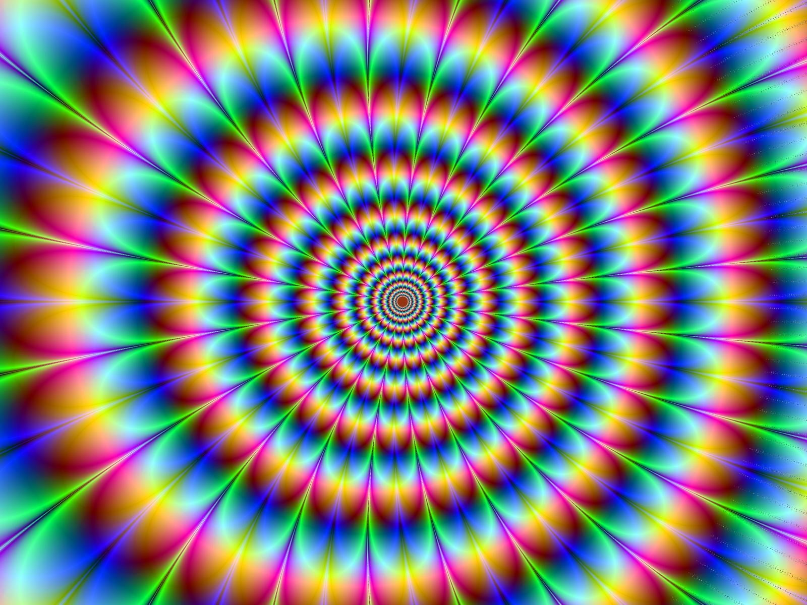 optical illusion, digital art, circle, waves