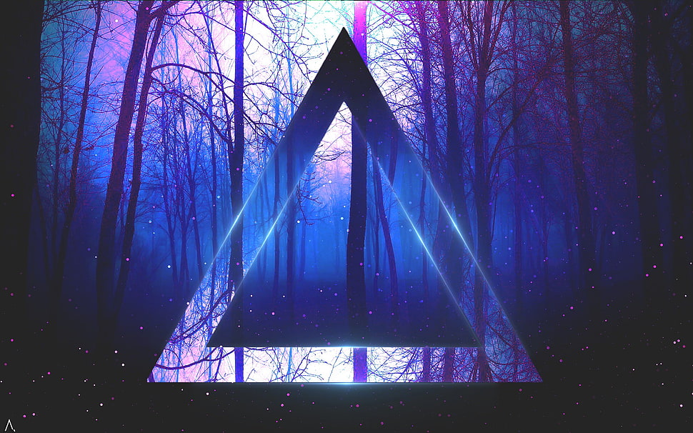 triangle vector, triangle, artwork, trees, abstract HD wallpaper