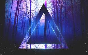 triangle vector, triangle, artwork, trees, abstract