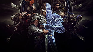 game wallpaper, Middle-Earth Shadow of War, Talion, Celebrimbor, Orc