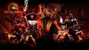 Mortal Kombat game poster, Mortal Kombat, Scorpion (character), Sub-Zero, Raiden