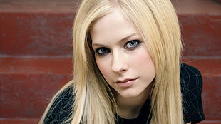 Avril Lavagne, Avril Lavigne, blonde, blue eyes, face