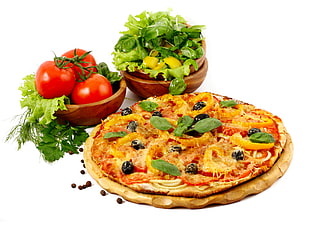 pizza and vegetable HD wallpaper