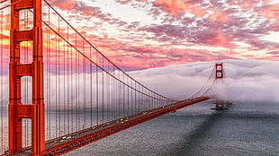 Golden Gate Bridge, San Francisco, bridge, mist, Golden Gate Bridge