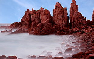 brown stone building, Australia, landscape, rock, rock formation HD wallpaper