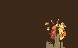 Donkey Kong illustration, Donkey Kong, minimalism HD wallpaper