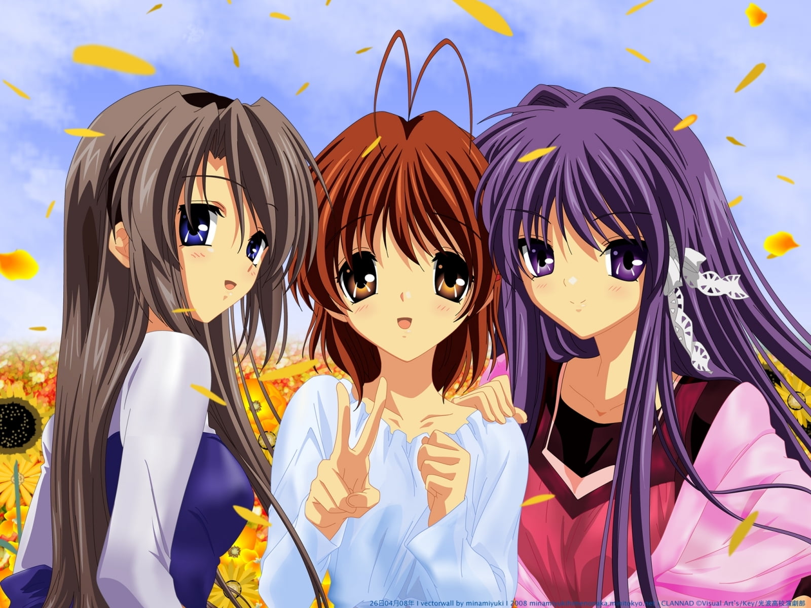 three female anime characters