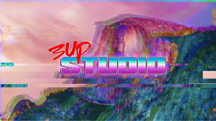 3 UP Studio logo, 3up studio, 1980s, New Retro Wave, vaporwave