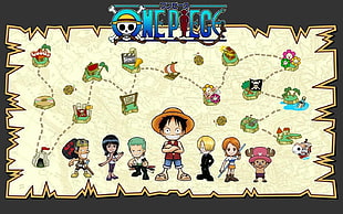 One Piece digital wallpaper, One Piece, Usopp, Nico Robin, Roronoa Zoro
