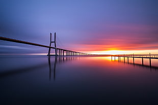 gray bridge, bridge, sky, sunlight, Ricardo Mateus