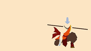 rule of thirds orange and brown painting, Avatar: The Last Airbender, Aang, vector
