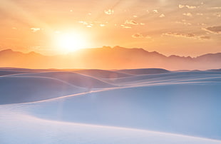 white desert on sunset HD wallpaper