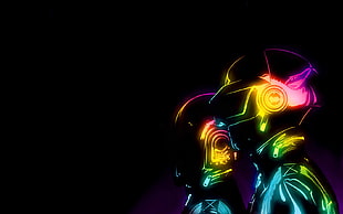 multicolored person illustration, Daft Punk, digital art, music HD wallpaper
