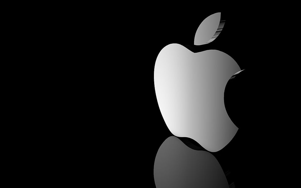 silver Apple logo, Cinema 4D HD wallpaper