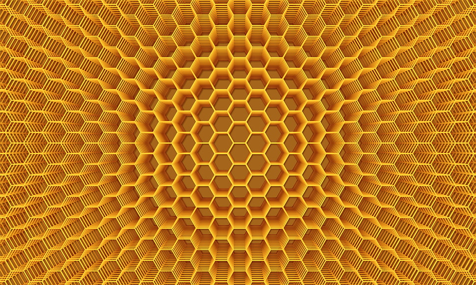 photo of yellow octagon pattern HD wallpaper