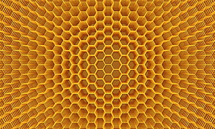 photo of yellow octagon pattern HD wallpaper