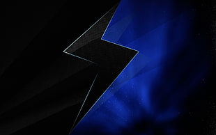 black and blue Thunder logo HD wallpaper